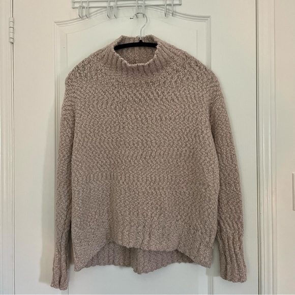 Light Pink Knit Turtleneck Sweater - Picture 1 of 3